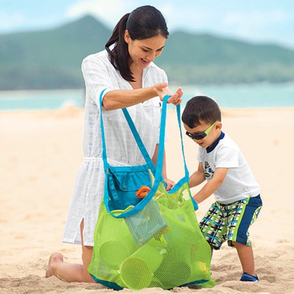 Xplanet Large Mesh Beach Bag - Family Toys Shell Storage Bag